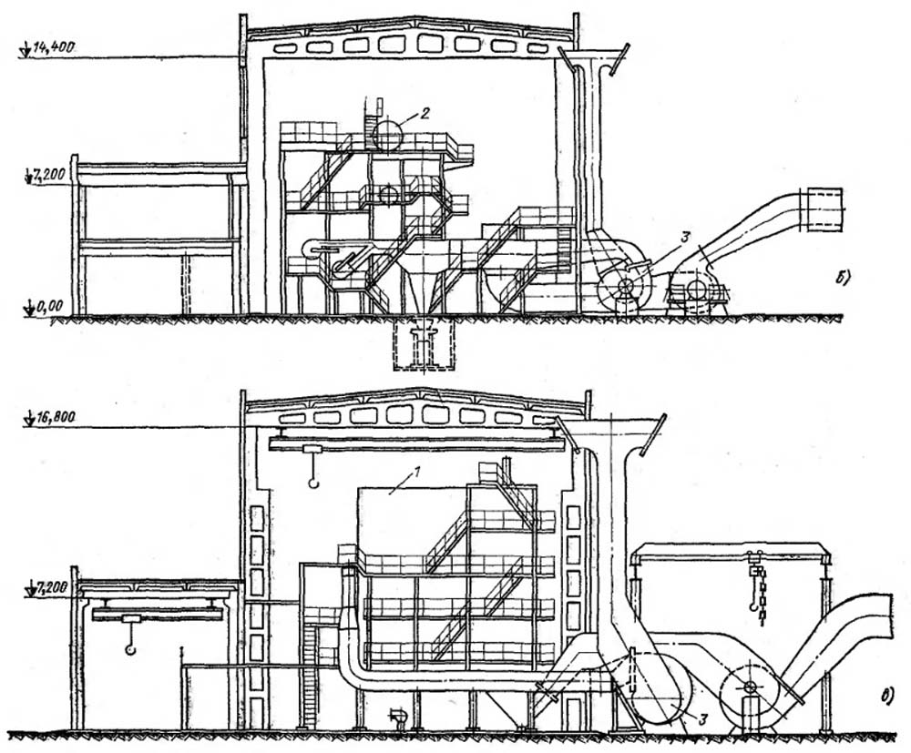 Компоновка котельной с водогрейными котлами КВ – ГМ - 100 и паровыми котлами ГМ - 50 - 14 (ДЕ - 25 - 14ГМ)