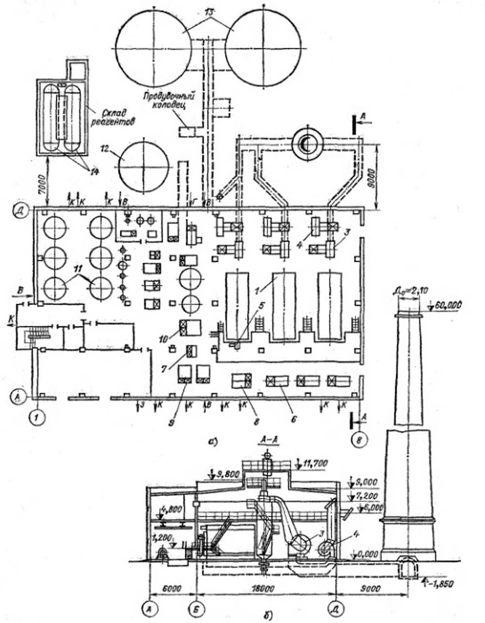 Компоновка водогрейной котельной с котлами КВ - ГМ - 20 для открытой системы теплоснабжения