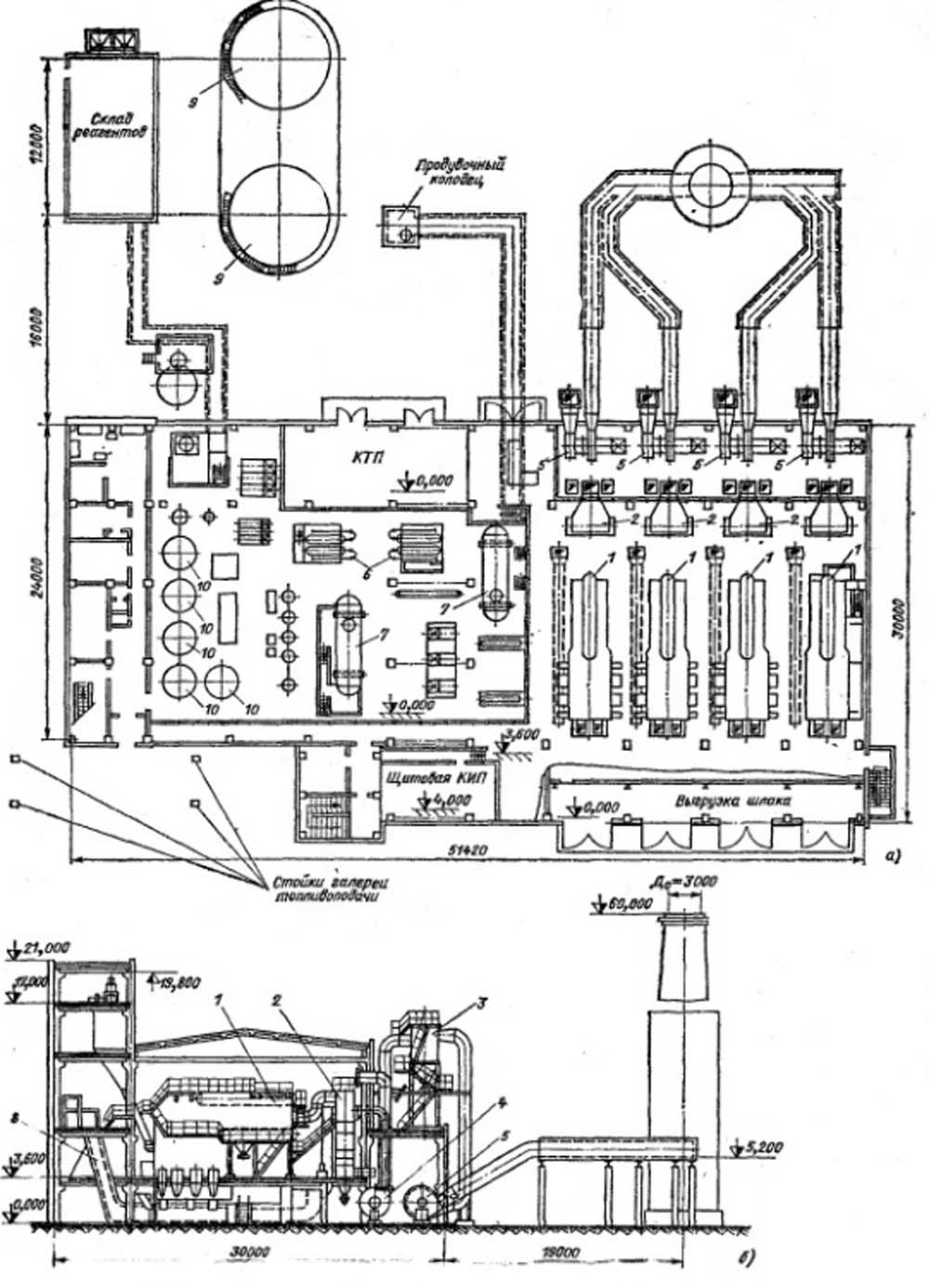 Компоновка паровой котельной с котлами КЕ - 25 - 14С